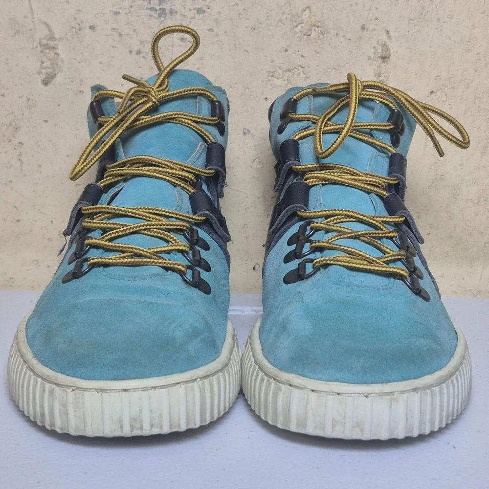 KG Kurt Geiger High Top Sneakers Mens 43 (US 10.5) Blue Suede Leather